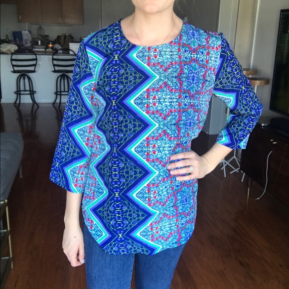 Tops - Blue Printed Tunic